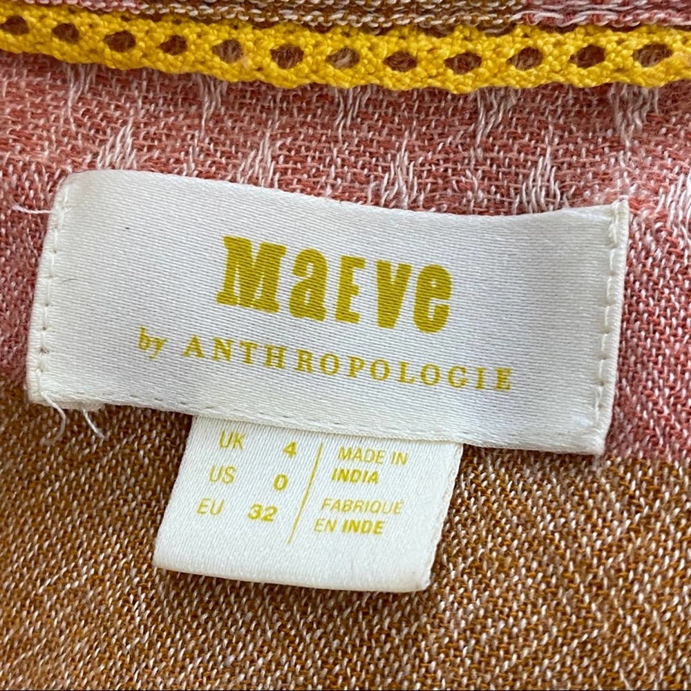 Anthropologie Maeve Calipatria Stripe Button Top - Picture 6 of 7